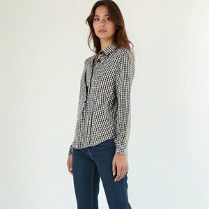 Guess Black and White Checkered Shirt XL
